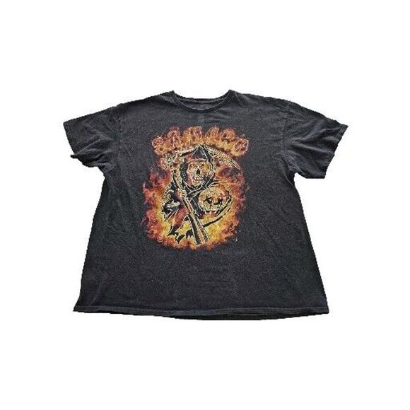 Sons of Anarchy SOA SAMCRO Flames Reaper T Shirt Mens Size XL - Picture 2 of 6